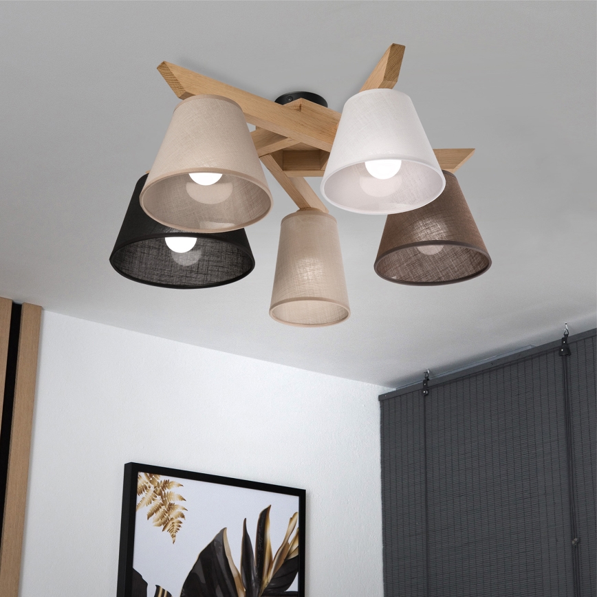 Brilagi - LED  Prisadený luster ANTHONY 5xE14/40W/230V dub