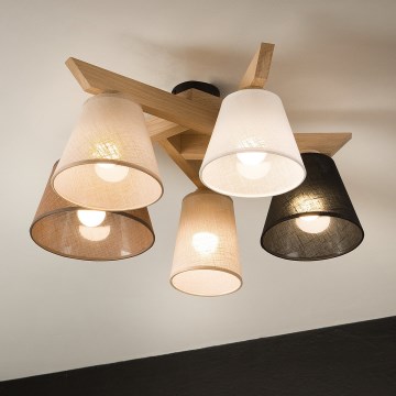 Brilagi - LED  Prisadený luster ANTHONY 5xE14/40W/230V dub