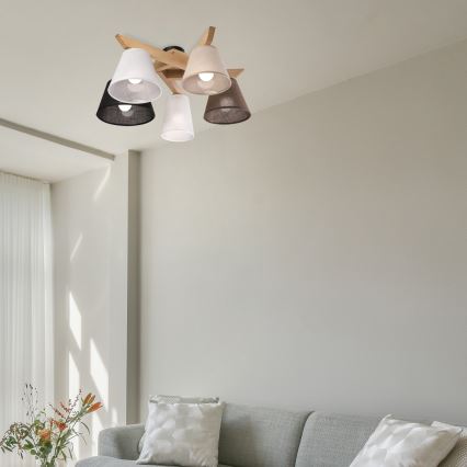 Brilagi - LED  Prisadený luster ANTHONY 5xE14/40W/230V dub
