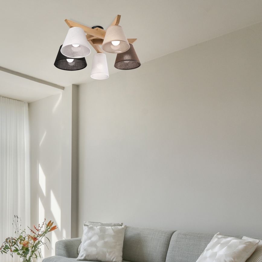 Brilagi - LED  Prisadený luster ANTHONY 5xE14/40W/230V dub