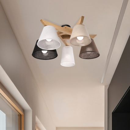 Brilagi - LED  Prisadený luster ANTHONY 5xE14/40W/230V dub