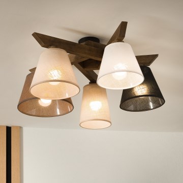 Brilagi - LED  Prisadený luster ANTHONY 5xE14/40W/230V dub orech