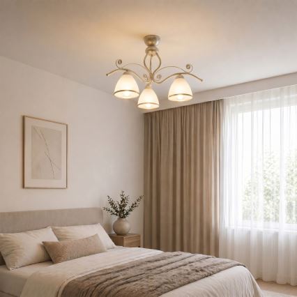 Brilagi - LED prisadený luster ANTICO 3xE27/60W/230V biela patina