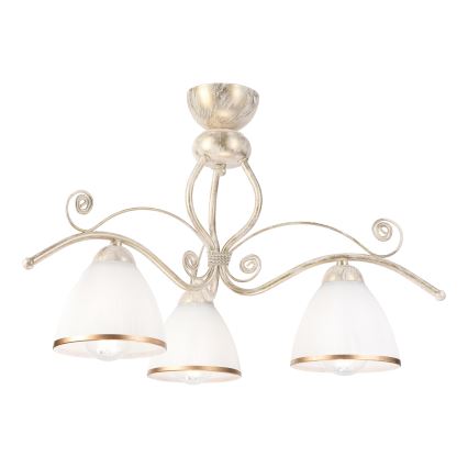 Brilagi - LED prisadený luster ANTICO 3xE27/60W/230V biela patina
