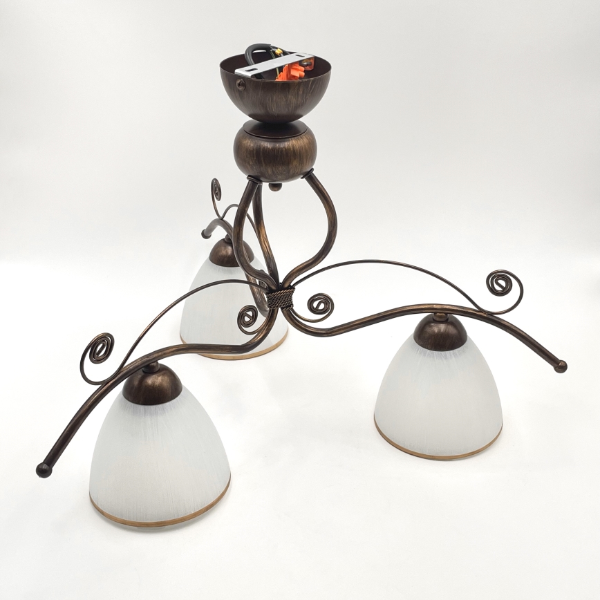 Brilagi - LED Prisadený luster ANTICO 3xE27/60W/230V bronz patina