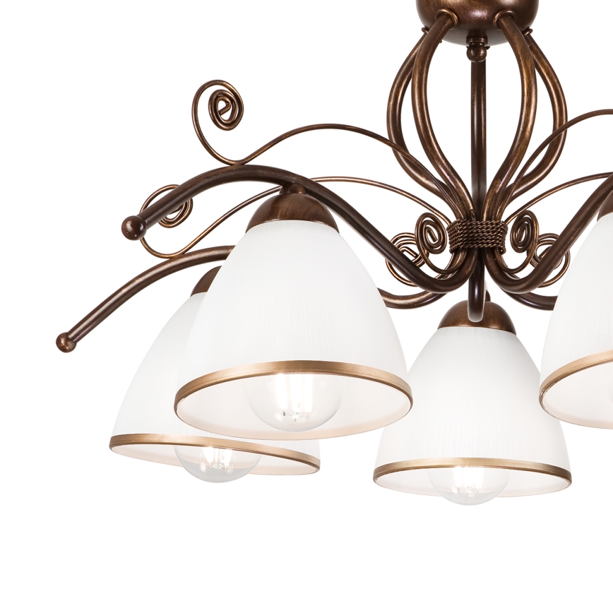Brilagi - LED Prisadený luster ANTICO 5xE27/60W/230V bronz patina