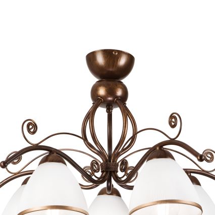 Brilagi - LED Prisadený luster ANTICO 5xE27/60W/230V bronz patina