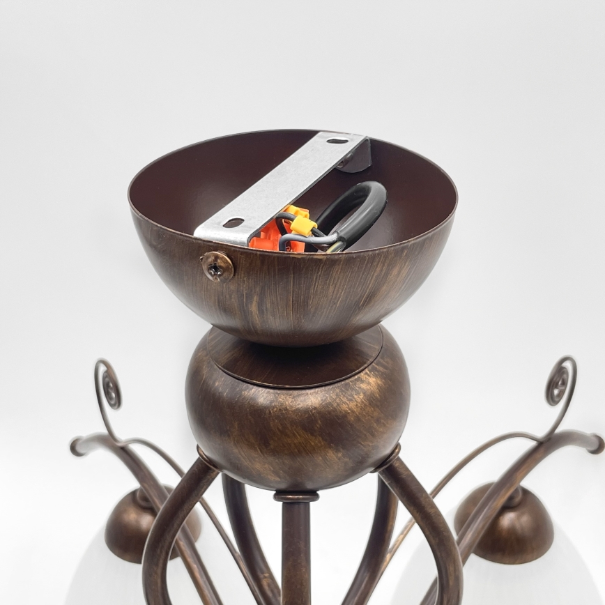 Brilagi - LED Prisadený luster ANTICO 5xE27/60W/230V bronz patina