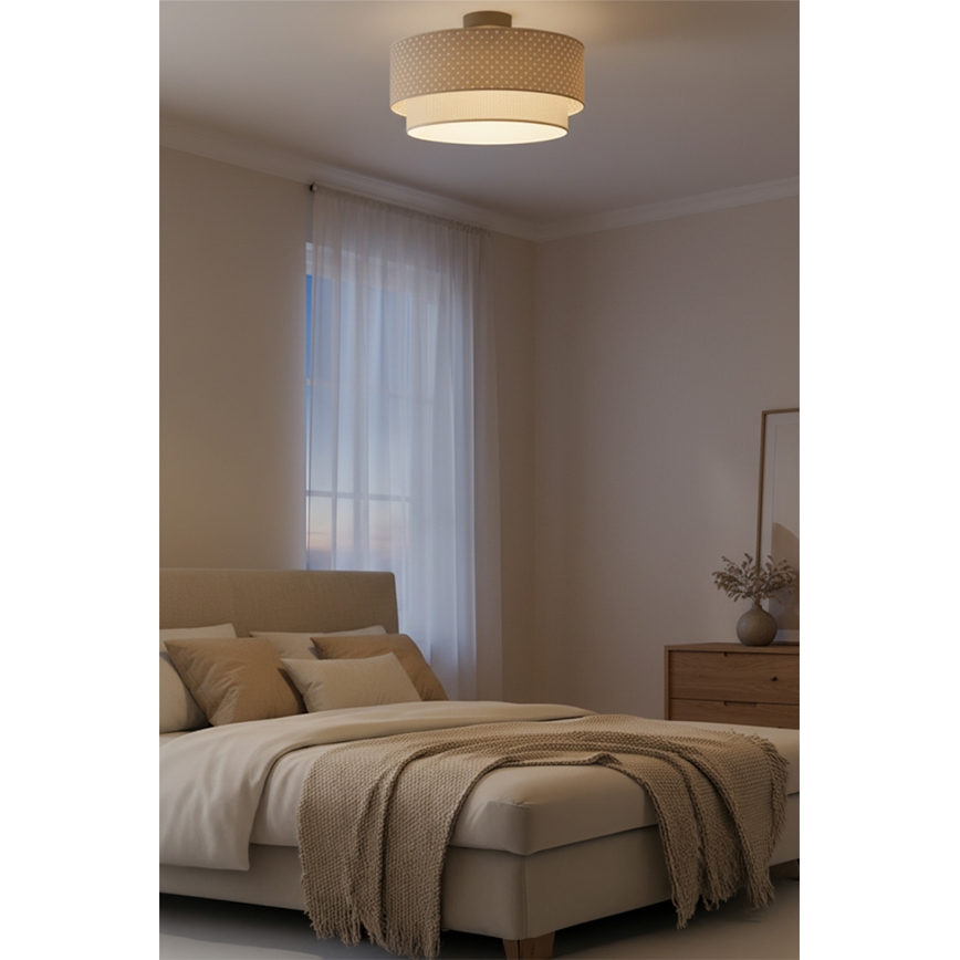 Brilagi - LED prisadený luster BOHO BOBO 1xE27/60W/230V priemer 40 cm bodky béžová/krémová