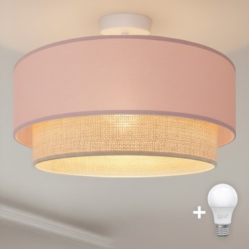 Brilagi - LED prisadený luster BOHO BOBO 1xE27/60W/230V priemer 40 cm ružová/krémová