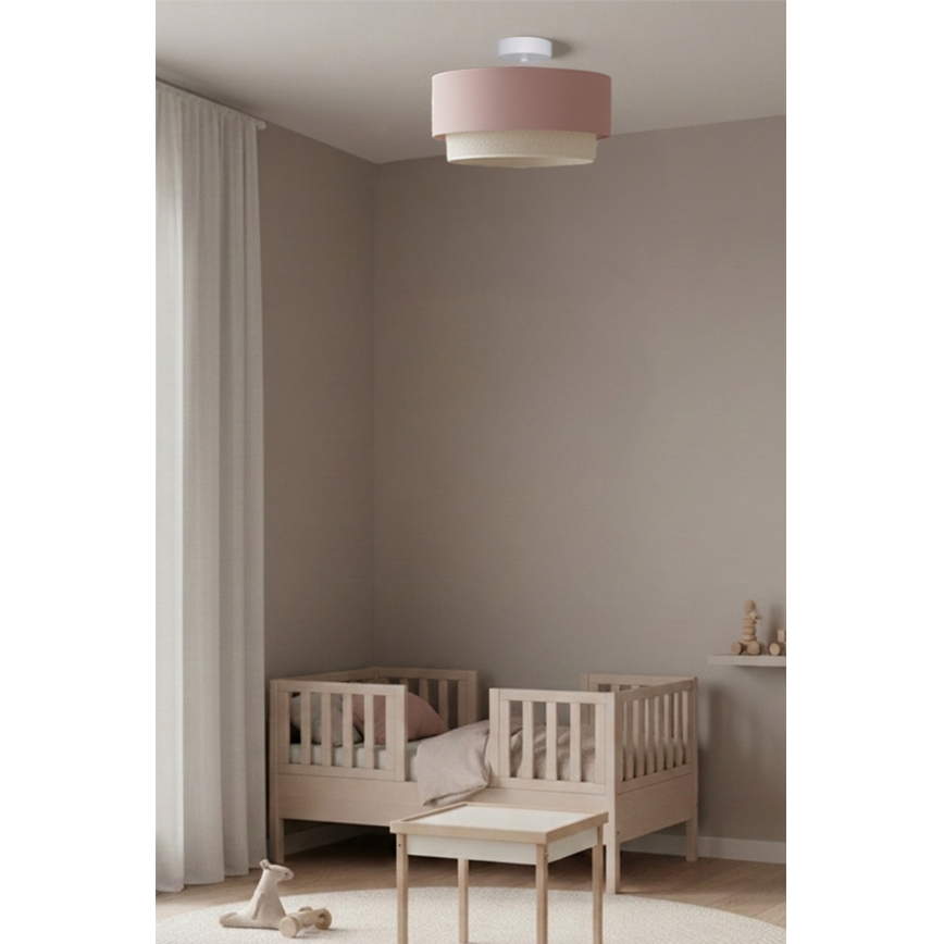 Brilagi - LED prisadený luster BOHO BOBO 1xE27/60W/230V priemer 40 cm ružová/krémová