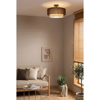 Brilagi - LED prisadený luster BOHO ECO 1xE27/10W/230V pr. 40 cm hnedá/krémová