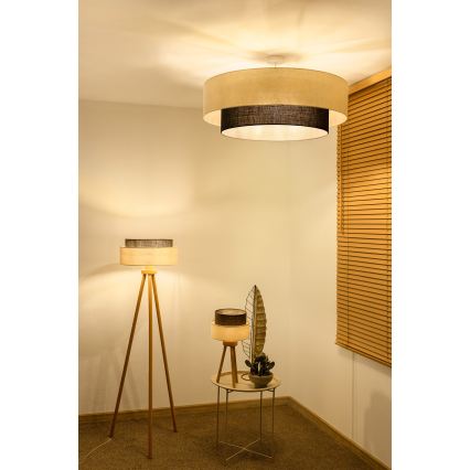 Brilagi - LED prisadený luster BOHO STYLE 3×E27/15W/230V, priemer 80 cm, krémová/hnedá