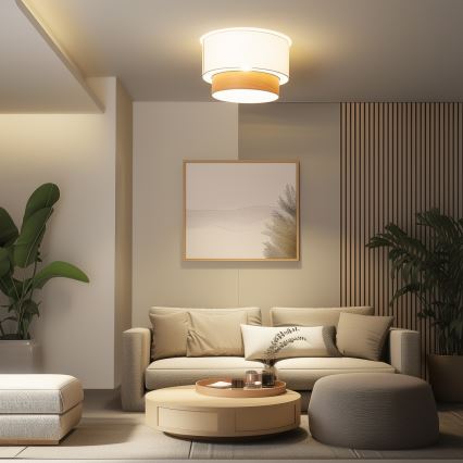 Brilagi - LED prisadený luster CERIA 1xE27/40W/230V pr. 50 cm biela/bežová