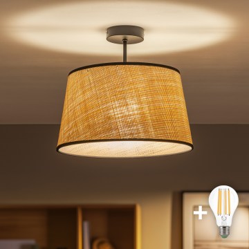 Brilagi - LED prisadený luster CERIA 1xE27/60W/230V pr. 35 cm čierna/béžová