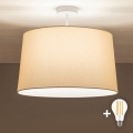 Brilagi - LED Prisadený luster CERIA 1xE27/60W/230V pr. 45 cm biela/béžová