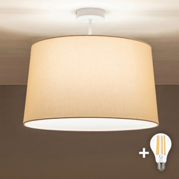 Brilagi - LED Prisadený luster CERIA 1xE27/60W/230V pr. 45 cm biela/béžová
