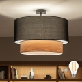 Brilagi - LED prisadený luster CERIA 1xE27/60W/230V pr. 50 cm čierna/béžová