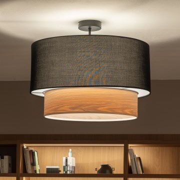 Brilagi - LED prisadený luster CERIA 1xE27/60W/230V pr. 50 cm čierna/béžová