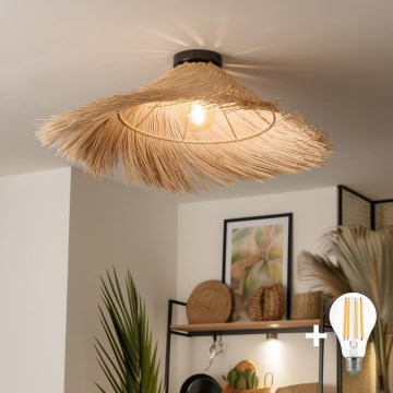 Brilagi - LED prisadený luster CERIA BOHO 1xE27/40W/230V pr. 100 cm ratan