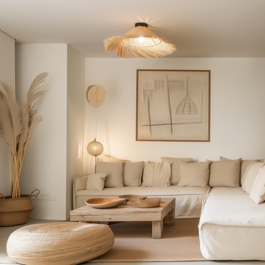 Brilagi - LED prisadený luster CERIA BOHO 1xE27/40W/230V pr. 100 cm ratan