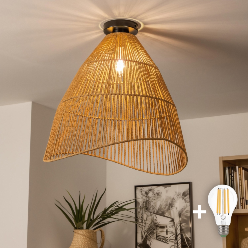 Brilagi - LED prisadený luster CERIA BOHO 1xE27/40W/230V priemer 70 cm hnedá