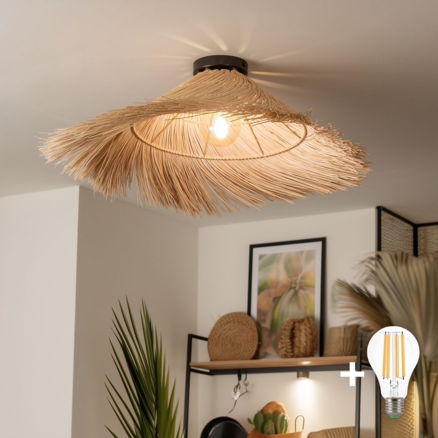 Brilagi - LED prisadený luster CERIA BOHO 1xE27/40W/230V priemer 70 cm ratanový