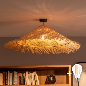 Brilagi - LED prisadený luster CERIA BOHO 1xE27/60W/230V priemer 100 cm čierna/béžová