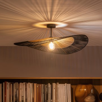 Brilagi - LED prisadený luster CERIA BOHO 1xE27/60W/230V priemer 80 cm čierna/hnedá/čierna
