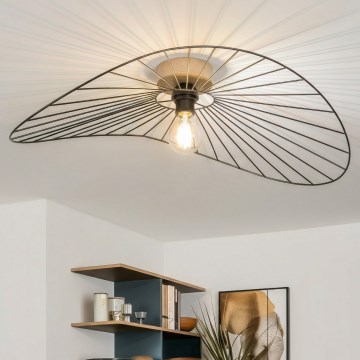 Brilagi - LED Prisadený luster CERIA WIRE 1xE27/40W/230V 60x80 cm čierna/dub