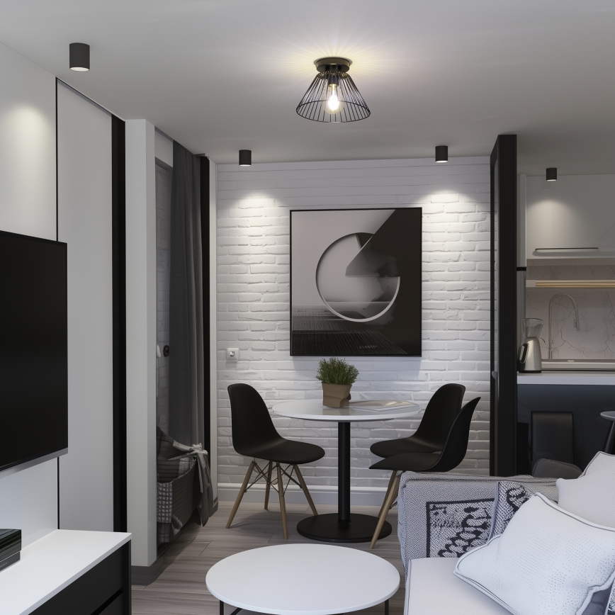 Brilagi - LED Prisadený luster CERIA WIRE 1xE27/40W/230V pr. 30 cm čierna