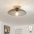 BRILAGI - LED prisadený luster CERIA WIRE 1xE27/40W/230V priemer 38 cm čierna/dub