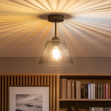 Brilagi - LED Prisadený luster CERIA WIRE 1xE27/60W/230V pr. 21 cm čierna