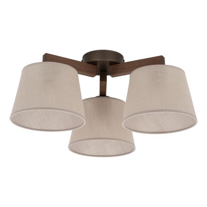 BRILAGI - LED Prisadený luster LATTE 3xE27/15W/230V borovica/béžová