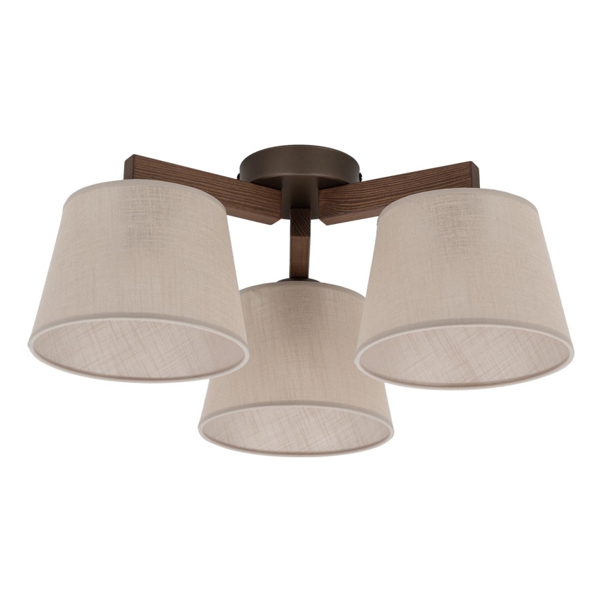 BRILAGI - LED Prisadený luster LATTE 3xE27/15W/230V borovica/béžová