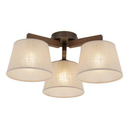 BRILAGI - LED Prisadený luster LATTE 3xE27/15W/230V borovica/béžová