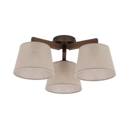 BRILAGI - LED Prisadený luster LATTE 3xE27/15W/230V borovica/béžová