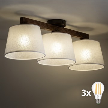 BRILAGI - LED Prisadený luster LATTE 3xE27/15W/230V borovica/biela