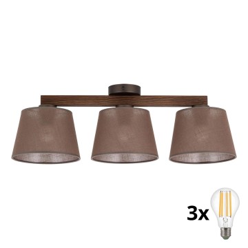 BRILAGI - LED Prisadený luster LATTE 3xE27/15W/230V borovica/hnedá