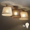 BRILAGI - LED Prisadený luster LATTE 3xE27/15W/230V borovica/mix