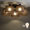 BRILAGI - LED Prisadený luster LATTE 5xE27/15W/230V borovica/hnedá