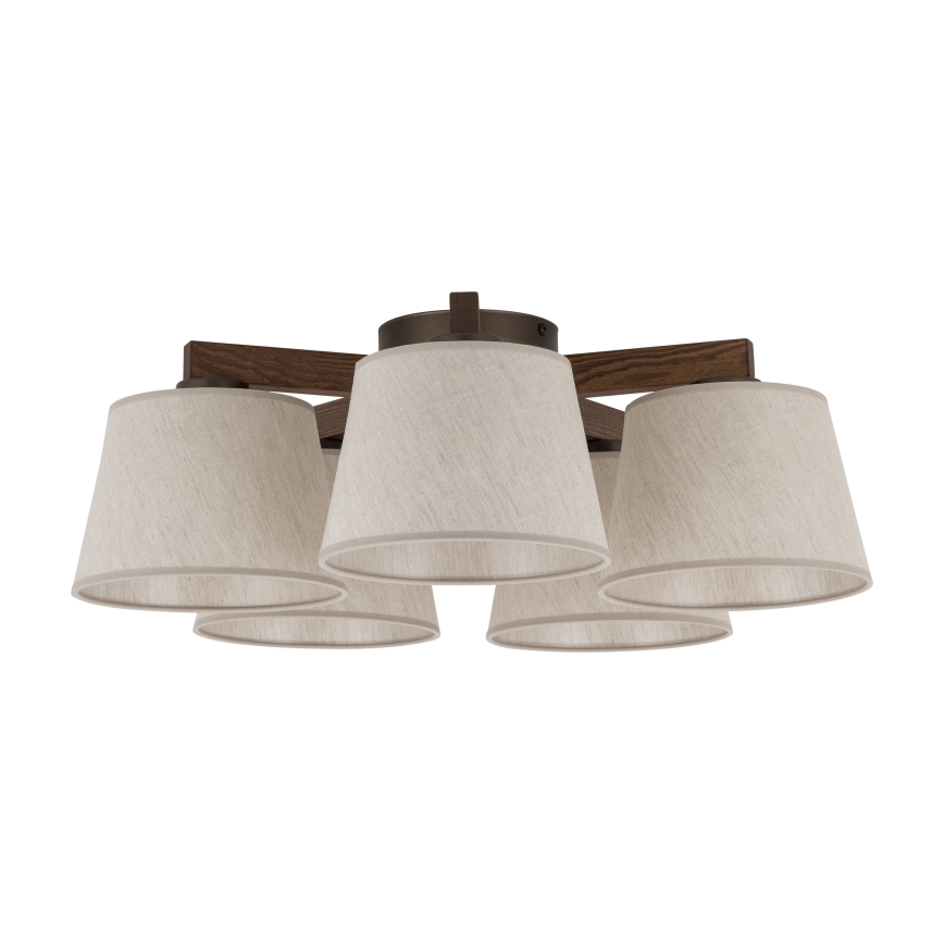 BRILAGI - LED Prisadený luster LATTE 5xE27/15W/230V borovica/krémová