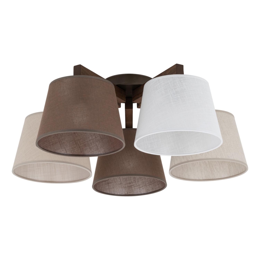 BRILAGI - LED Prisadený luster LATTE 5xE27/15W/230V borovica/mix
