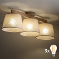 BRILAGI - LED prisadený luster LATTE SABIA 3xE27/15W/230V borovica/béžová