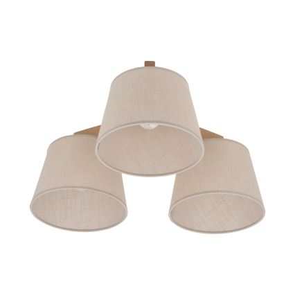 BRILAGI - LED Prisadený luster LATTE SABIA 3xE27/15W/230V borovica/béžová