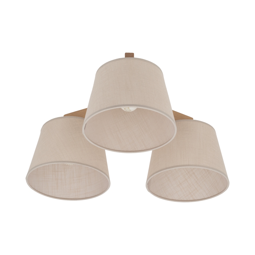 BRILAGI - LED Prisadený luster LATTE SABIA 3xE27/15W/230V borovica/béžová