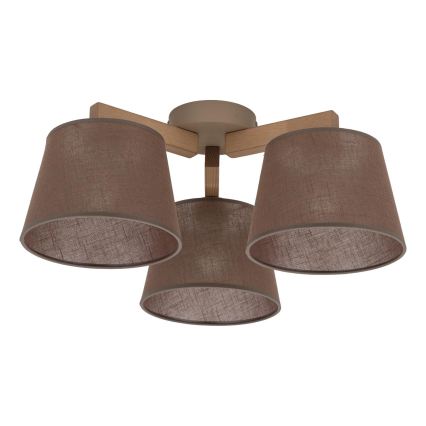 BRILAGI - LED Prisadený luster LATTE SABIA 3xE27/15W/230V borovica/hnedá