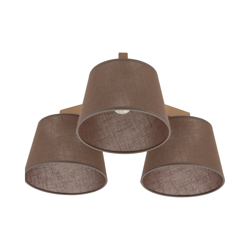 BRILAGI - LED Prisadený luster LATTE SABIA 3xE27/15W/230V borovica/hnedá