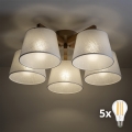 BRILAGI - LED Prisadený luster LATTE SABIA 5xE27/15W/230V borovica/biela