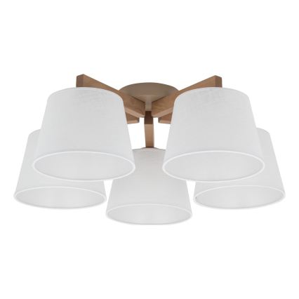 BRILAGI - LED Prisadený luster LATTE SABIA 5xE27/15W/230V borovica/biela